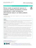 Nitrous oxide occupational exposure in conscious sedation procedures in dental ambulatories: A pilot retrospective observational study in an Italian pediatric hospital