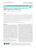Palliative care in intensive care units: Why, where, what, who, when, how