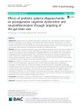 Effects of prebiotic galacto-oligosaccharide on postoperative cognitive dysfunction and neuroinflammation through targeting of the gut-brain axis