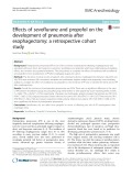 Effects of sevoflurane and propofol on the development of pneumonia after esophagectomy: A retrospective cohort study