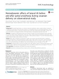 Hemodynamic effects of lateral tilt before and after spinal anesthesia during cesarean delivery: An observational study