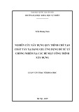 Luận văn Thạc sĩ Khoa học: Nghiên cứu xây dựng quy trình chế tạo chất tẩy xạ dạng gel ứng dụng để xử lý chống nhiễm xạ các bề mặt công trình xây dựng