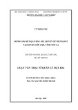 Luận văn Thạc sĩ Quản lý đất đai: Đánh giá kết quả đấu giá quyền sử dụng đất tại huyện Sốp Cộp, tỉnh Sơn La