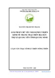 Luận văn Thạc sĩ Phát triển nông thôn: Giải pháp chủ yếu nhằm phát triển kinh tế trang trại trên địa bàn thị xã Quảng Yên tỉnh Quảng Ninh