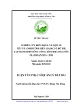 Luận văn Thạc sĩ Quản lý đất đai: Nghiên cứu biến động và một số yếu tố ảnh hưởng đến giá đất ở đô thị tại thành phố Sông Công, tỉnh Thái Nguyên giai đoạn 2015-2018