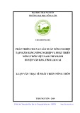 Luận văn Thạc sĩ Phát triển nông thôn: Phát triển cho vay sản xuất nông nghiệp tại ngân hàng Nông nghiệp và Phát triển Nông thôn Việt Nam chi nhánh huyện Văn Bàn, tỉnh Lào Cai
