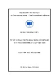 Luận văn Thạc sĩ Luật học: Xử lý vi phạm trong hoạt động hành nghề y tư nhân theo pháp luật Việt Nam