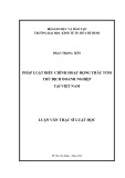 Luận văn Thạc sĩ Luật học: Pháp luật điều chỉnh hoạt động thâu tóm thù địch doanh nghiệp tại Việt Nam