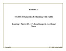 Lecture Electronic materials - Chapter 25: MOSFET basics