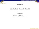 Lecture Electronic materials - Chapter 1: Introduction to electronic materials