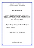 Tóm tắt luận án Tiến sĩ Công nghệ chế biến thủy sản: Nghiên cứu thu nhận dịch protein thủy phân và hydroxyapatite từ phế liệu cá Tra, định hướng ứng dụng trong thức ăn nuôi tôm thẻ chân trắng