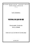 Tóm tắt Luận án Tiến sĩ Văn hóa học: Festival du lịch Hà Nội