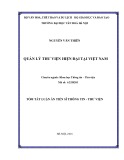 Tóm tắt Luận án Tiến sĩ Thông tin Thư viện: Quản lý thư viện hiện đại tại Việt Nam