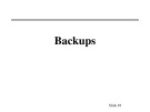 Lecture Principles of network and system administration: Backups