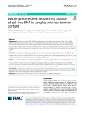 Whole genome deep sequencing analysis of cell-free DNA in samples with low tumour content