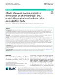 Effects of an oral mucosa protective formulation on chemotherapy- and/ or radiotherapy-induced oral mucositis: A prospective study