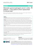 Metastatic gastroesophageal cancer in older patients – is this patient cohort represented in clinical trials