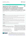 Significance of the neutrophil-tolymphocyte ratio in predicting the response to neoadjuvant chemotherapy in extremity osteosarcoma: A multicentre retrospective study