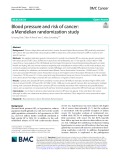 Blood pressure and risk of cancer: A Mendelian randomization study