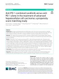 Anti-PD-1 combined sorafenib versus antiPD-1 alone in the treatment of advanced hepatocellular cell carcinoma: A propensity score-matching study