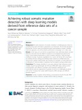 Achieving robust somatic mutation detection with deep learning models derived from reference data sets of a cancer sample