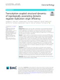 Transcription-coupled structural dynamics of topologically associating domains regulate replication origin efficiency