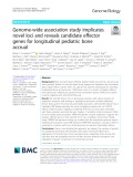 Genome-wide association study implicates novel loci and reveals candidate effector genes for longitudinal pediatric bone accrual