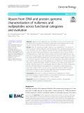 Absent from DNA and protein: genomic characterization of nullomers and nullpeptides across functional categories and evolution