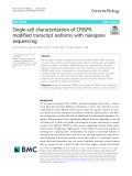 Single-cell characterization of CRISPRmodified transcript isoforms with nanopore sequencing