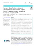 Repeat-induced point mutation in Neurospora crassa causes the highest known mutation rate and mutational burden of any cellular life