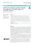 SCMC learns biological variation through the alignment of multiple single-cell genomics datasets