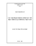 Luận văn Thạc sĩ Luật học: Các tội phạm trong lĩnh vực tin học theo Luật hình sự Việt Nam