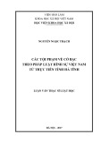 Luận văn Thạc sĩ Luật học: Các tội phạm về cờ bạc theo pháp luật hình sự Việt Nam từ thực tiễn tỉnh Hà Tĩnh