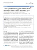 Autosomal genetic control of human gene expression does not differ across the sexes