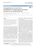 Correspondence on Lovell et al.: Identification of chicken genes previously assumed to be evolutionarily lost