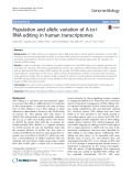 Population and allelic variation of A-to-I RNA editing in human transcriptomes