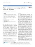 Gene name errors are widespread in the scientific literature