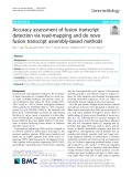Accuracy assessment of fusion transcript detection via read-mapping and de novo fusion transcript assembly-based methods
