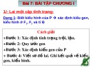 Bài giảng môn Sinh học lớp 9 - Bài 7: Bài tập chương 1