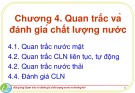 Bài giảng Quan trắc và đánh giá chất lượng nước và không khí: Chương 4 - Phạm Khắc Liệu