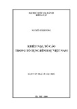 Luận văn Thạc sĩ Luật học: Khiếu nại, tố cáo trong tố tụng hình sự Việt Nam