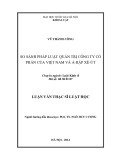 Luận văn Thạc sĩ Luật học: So sánh pháp luật quản trị công ty cổ phẩn của Việt Nam và Ả Rập Xê Út