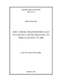 thực trạng thi hành pháp luật về cấp giấy chứng nhận đầu tư theo luật đầu tư 2005