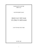 Luận văn Thạc sĩ Luật học: Pháp luật Việt Nam về công ty hợp danh