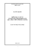 Luận văn Thạc sĩ Luật học: Kiểm tra và xử lý văn bản quy phạm pháp luật (qua thực tiễn tỉnh Bắc Giang)