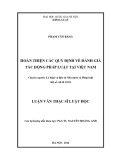 Luận văn Thạc sĩ Luật học: Hoàn thiện các quy định về đánh giá tác động pháp luật tại Việt Nam