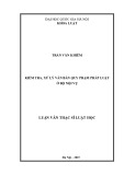 Luận văn Thạc sĩ Luật học: Kiểm tra, xử lý văn bản quy phạm pháp luật ở Bộ Nội Vụ