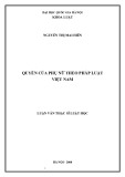 Luận văn Thạc sĩ Luật học: Quyền của phụ nữ theo pháp luật Việt Nam