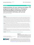Implementation of a pre-calving vaccination programme against rotavirus, coronavirus and enterotoxigenic Escherichia coli (F5) and association with dairy calf survival