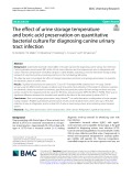 The effect of urine storage temperature and boric acid preservation on quantitative bacterial culture for diagnosing canine urinary tract infection